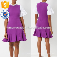 New Fashion Deep Purple ärmelloses Kleid mit Volant Saum Herstellung Großhandel Mode Frauen Bekleidung (TA5174D)